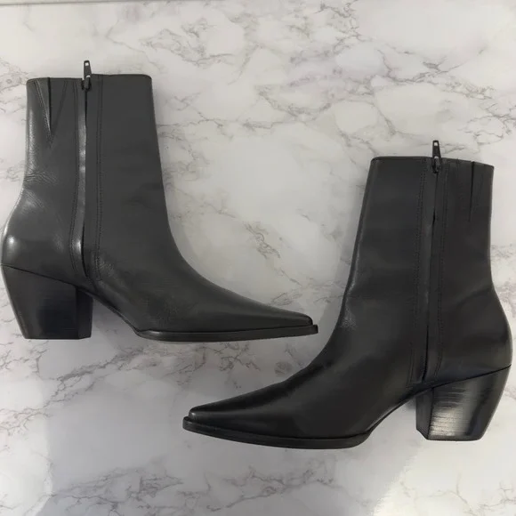 Matisse Caty Leather Booties Size 8 Black Leather Pointed Toe Ankle Boots - Picture 12 of 15